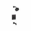 Kohler Rite-Temp Bath & Shower Trim Kit 1.75 GPM w/ Tub Spt Diverter in Matte Black TS35917-4G-BL